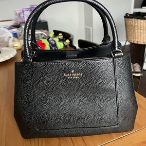 Kate Spade Black Textured Satchel